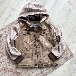 “Urban Republic”  Kids Jean/Hoodie Jacket - Tan/Brown Size 10/12